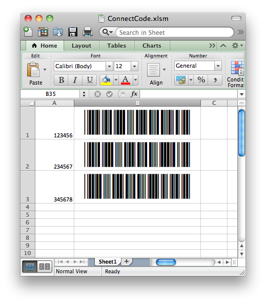 Barcode for mac os x